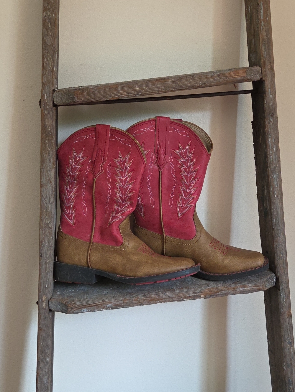 Roper Kids Two-Tone Brown and Pink Western Boots